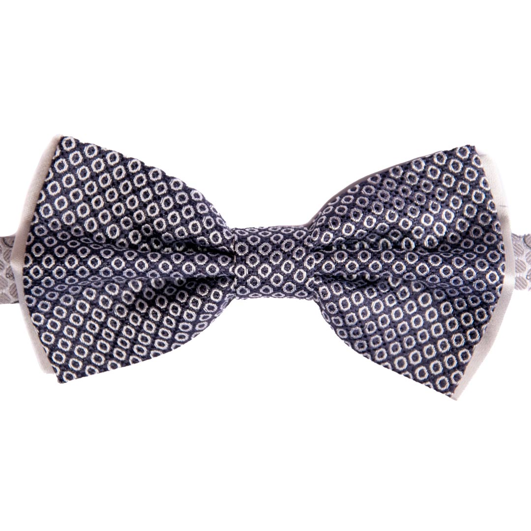 Papillon Uomo da Cerimonia di Seta Blu Fantasia Grigio Argento Made in Italy Graffeo Cravatte