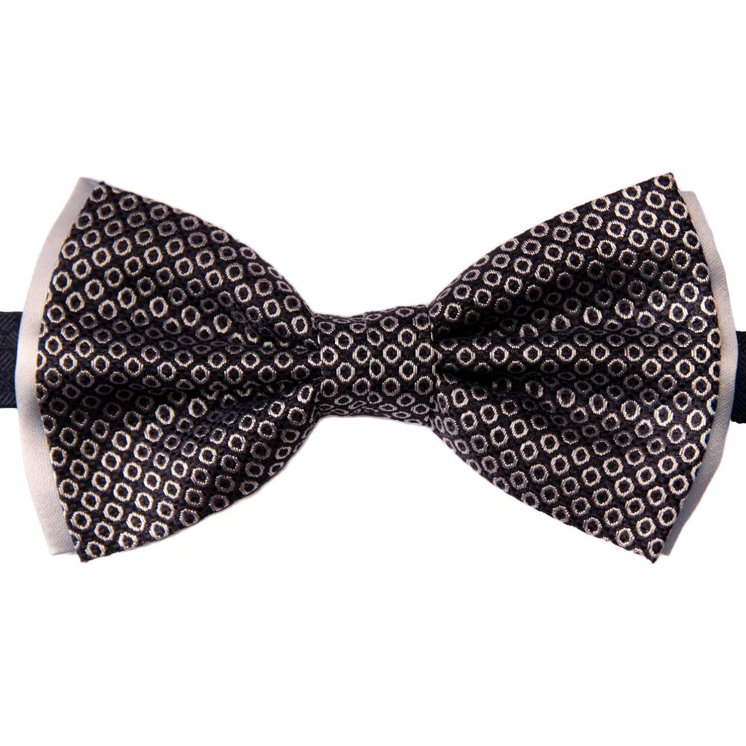 Papillon Uomo da Cerimonia di Seta Blu Fantasia Grigio Argento Made in Italy Graffeo Cravatte