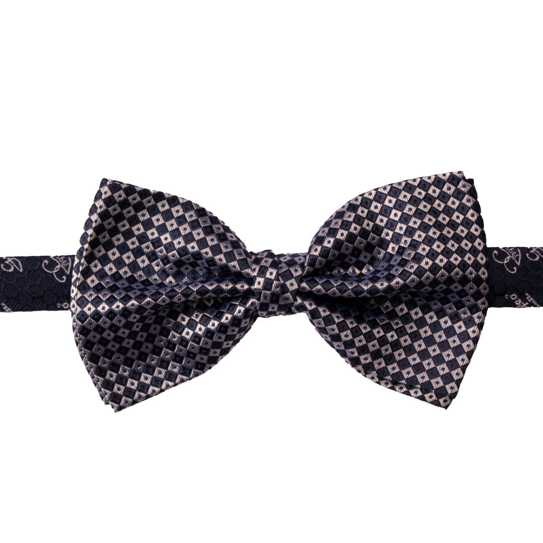 Papillon Uomo da Cerimonia di Seta Blu Grigio Argento Made in Italy Graffeo Cravatte