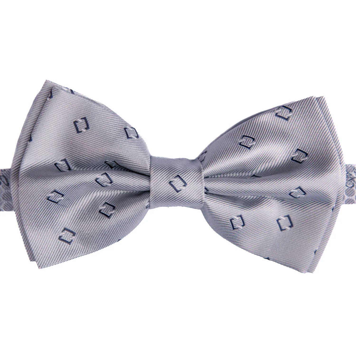 Papillon Uomo da Cerimonia di Seta Grigio Argento Fantasia Blu Made in Italy Graffeo Cravatte