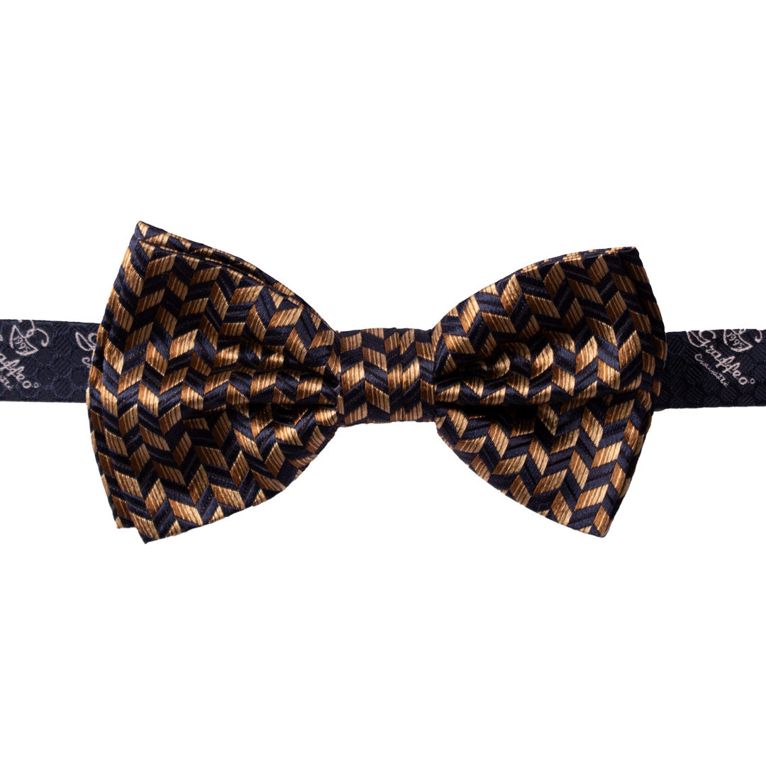 Papillon Uomo di Seta Blu Beige Made in Italy Graffeo Cravatte