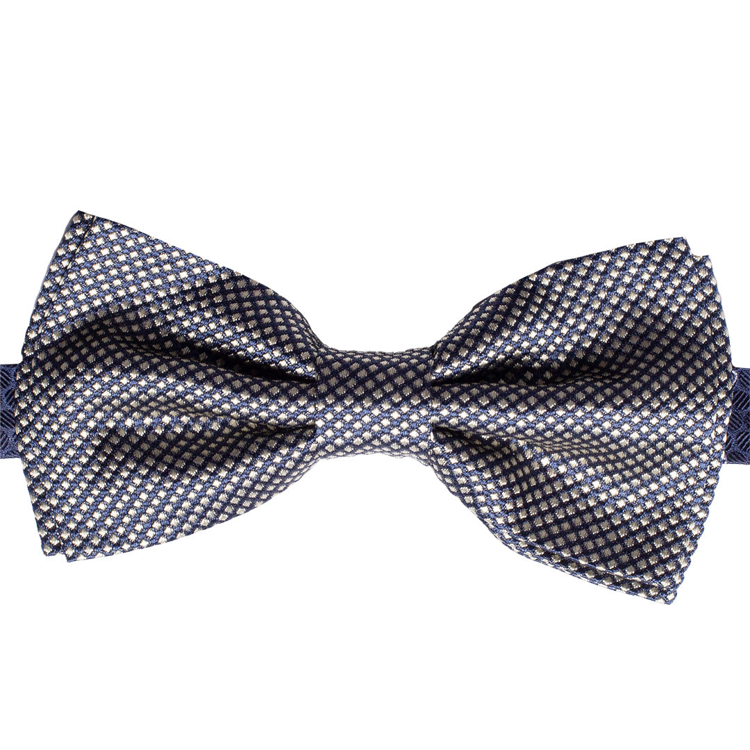 Papillon Uomo di Seta Blu Fantasia Beige Made in Italy Graffeo Cravatte