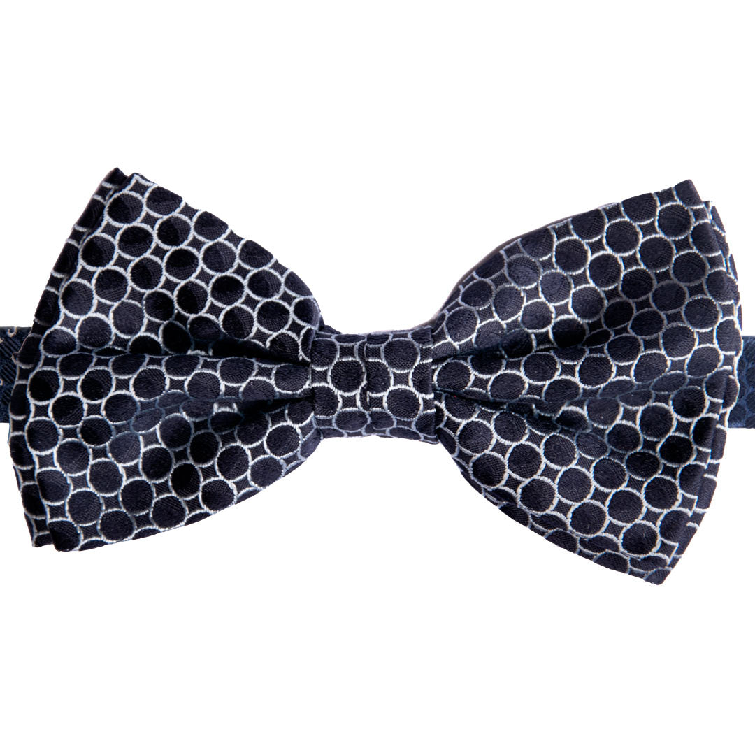 Papillon Uomo di Seta Blu Fantasia Celeste Made in Italy Graffeo Cravatte