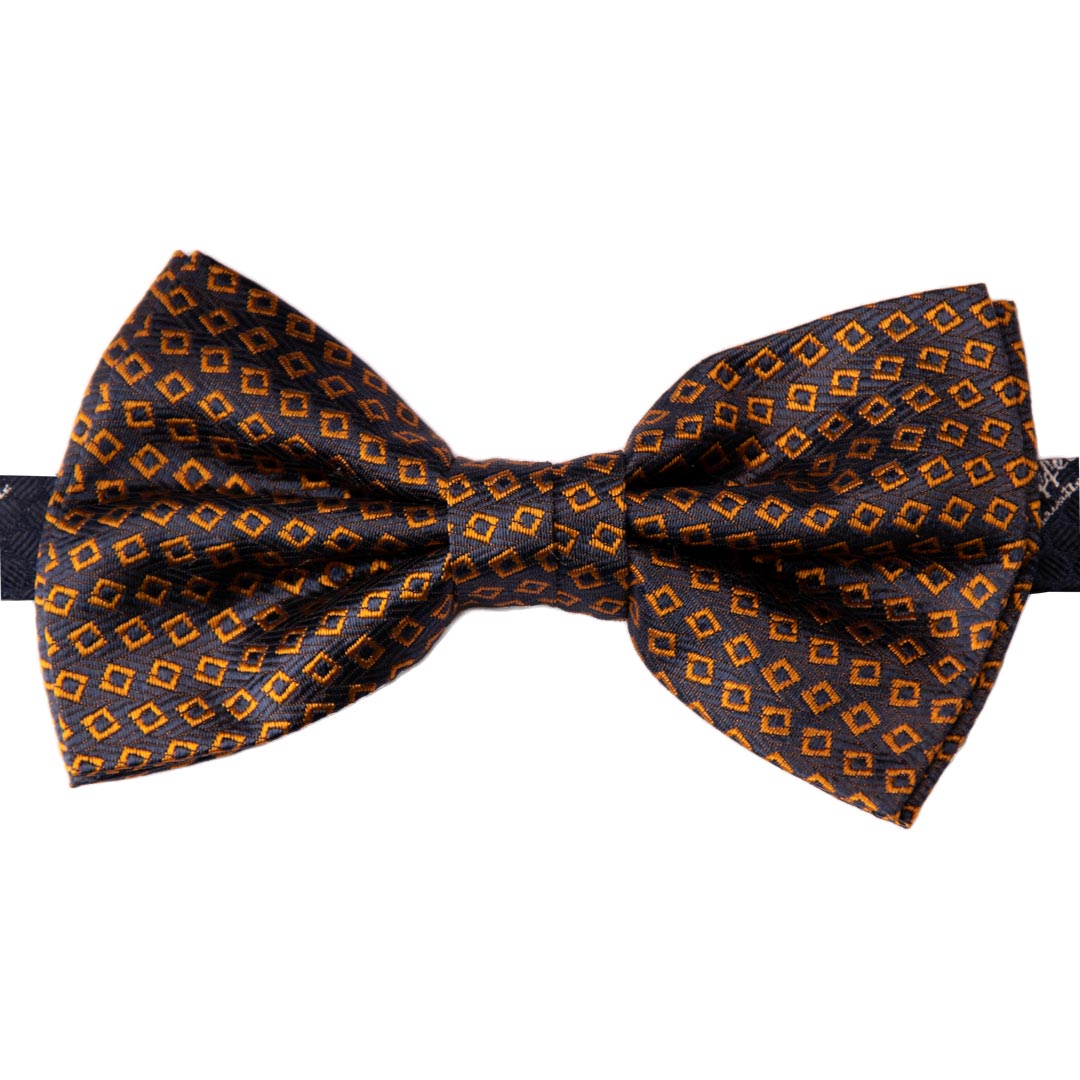 Papillon Uomo di Seta Blu Fantasia Marrone Made in Italy graffeo Cravatte