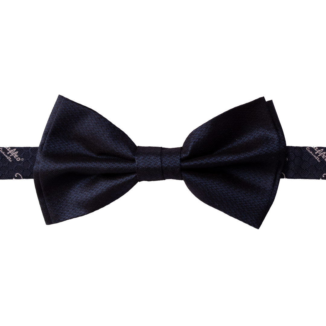 Papillon Uomo di Seta Blu Fantasia Tono su Tono Made in Italy Graffeo Cravatte