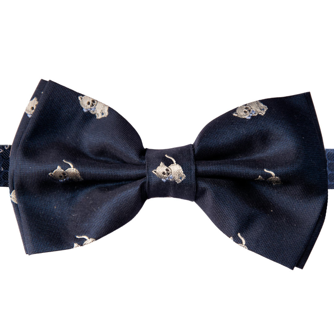 Papillon Uomo di Seta Blu con Animali Made in Italy Graffeo Cravatte