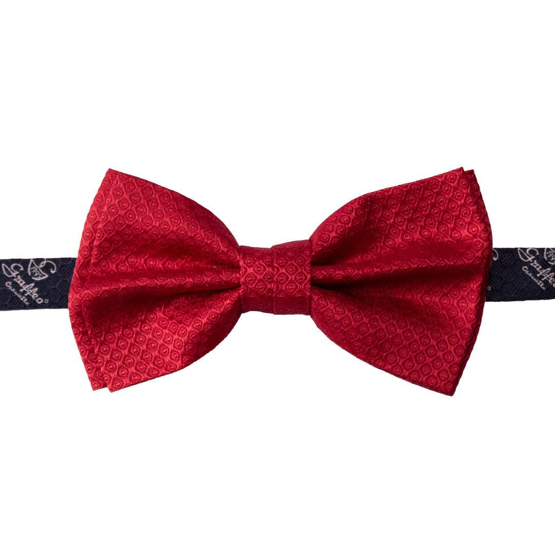 Papillon Uomo di Seta Rosso Fantasia Tono su Tono Made in Italy Graffeo Cravatte