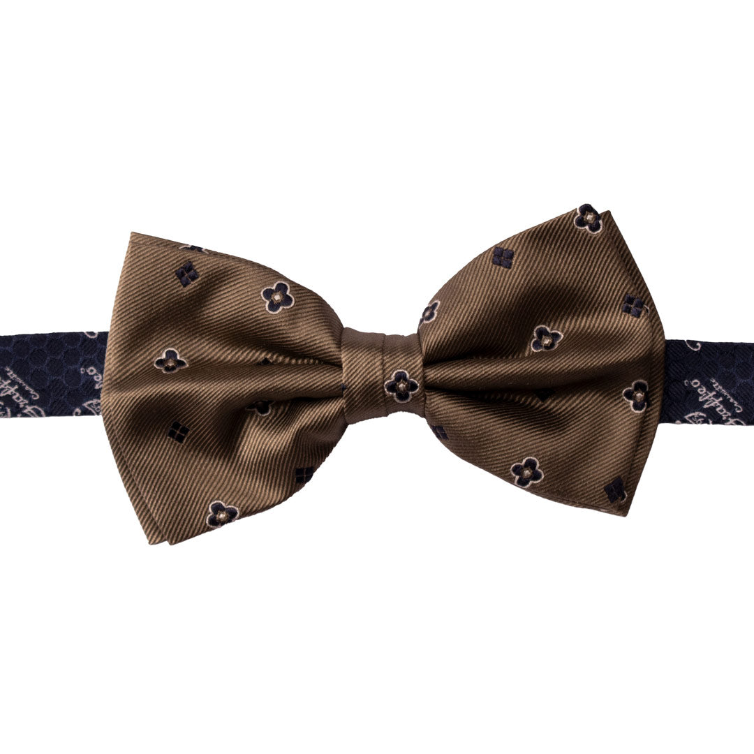 Papillon Uomo di Seta Verde Oliva Fantasia Blu Bianca Made in Italy Graffeo Cravatte