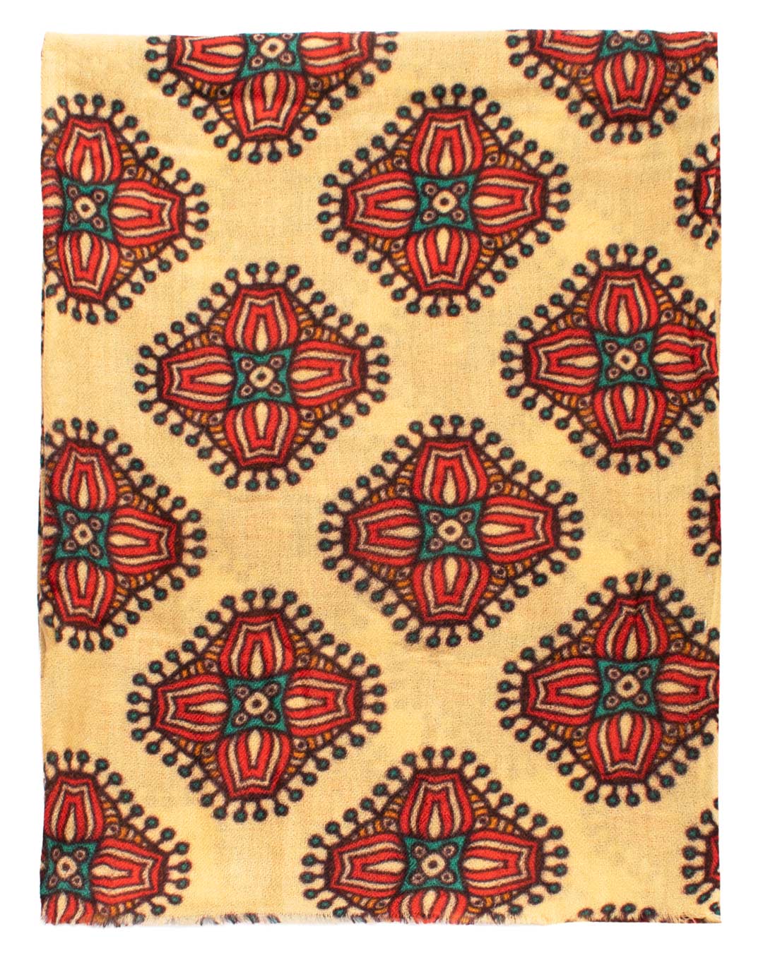 Sciarpa Pashmina di Cashmere Arancione Chiaro Vintage Fantasia Multicolor SC40 Graffeo Cravatte Made in Italy Intera