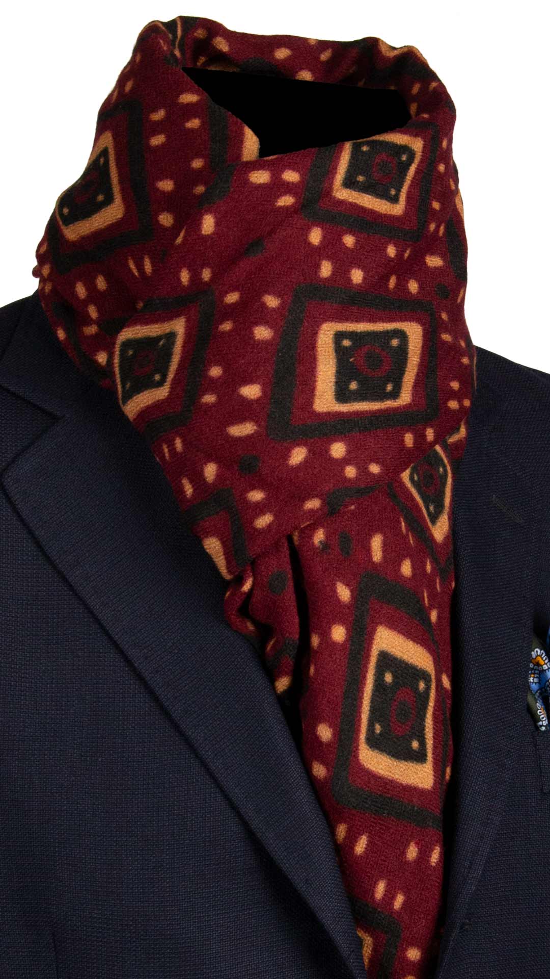 Sciarpa Pashmina di Cashmere Bordeaux Vintage Fantasia Nera Rosa Salmone SC44 Graffeo Cravatte Made in Italy