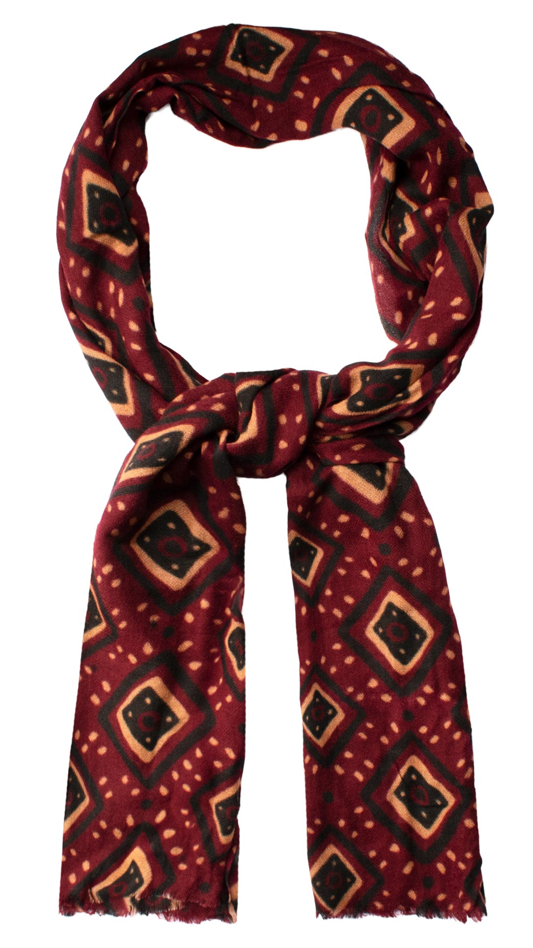 Sciarpa Pashmina di Cashmere Bordeaux Vintage Fantasia Nera Rosa Salmone SC44 Graffeo Cravatte Made in Italy Anello