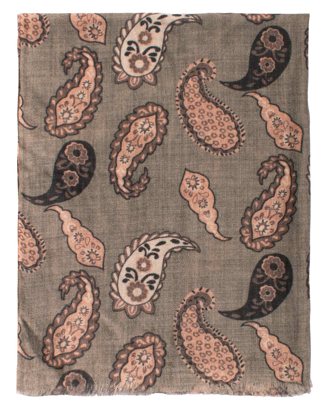 Sciarpa Pashmina di Cashmere Grigia Vintage Paisley Rosa Antico Bianco Nero SC35 Made in Italy Graffeo Cravatte Intera