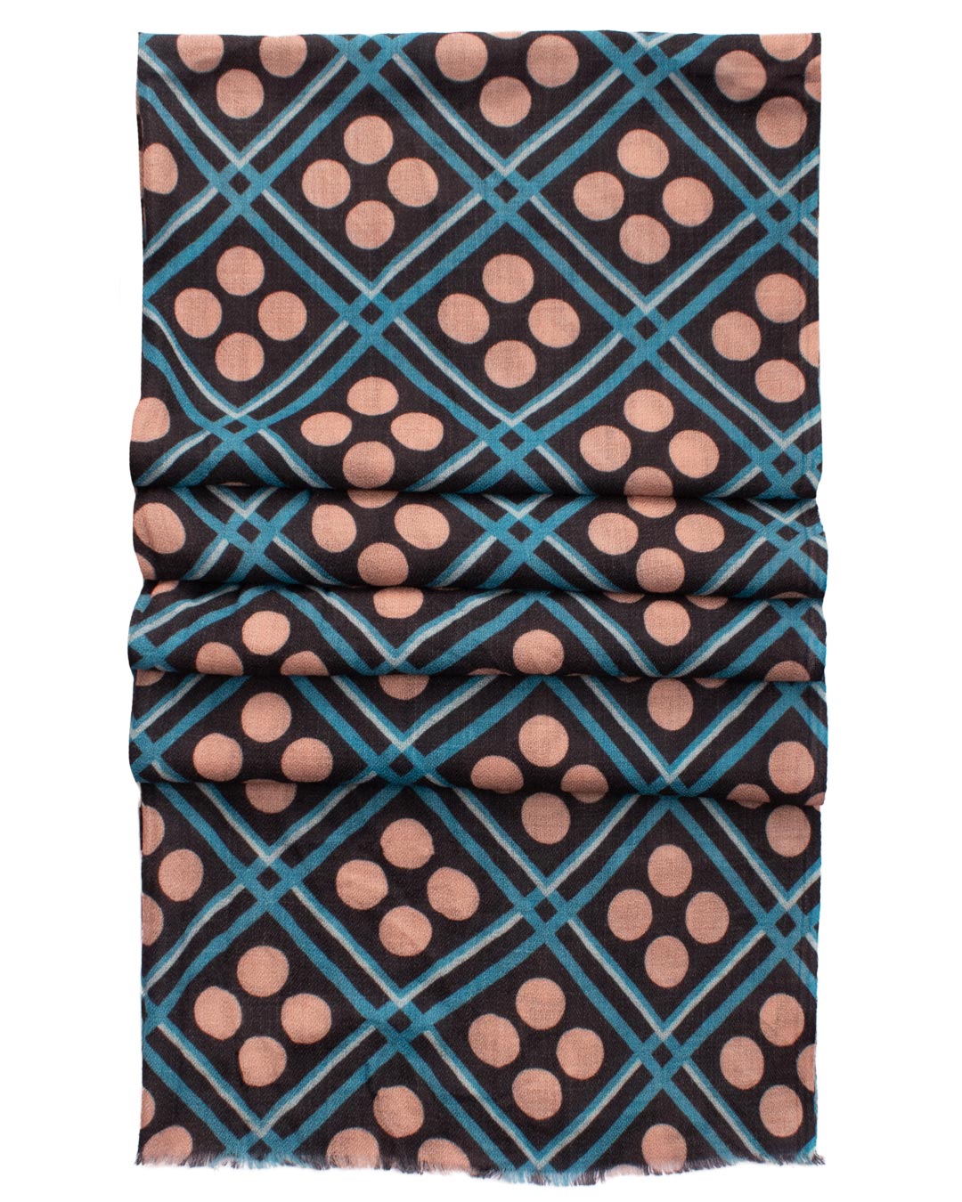 Sciarpa Pashmina di Cashmere Grigio Scuro Vintage Fantasia Rosa Antico Azzurra Celeste SC64 Graffeo Cravatte Made in Italy Dettaglio