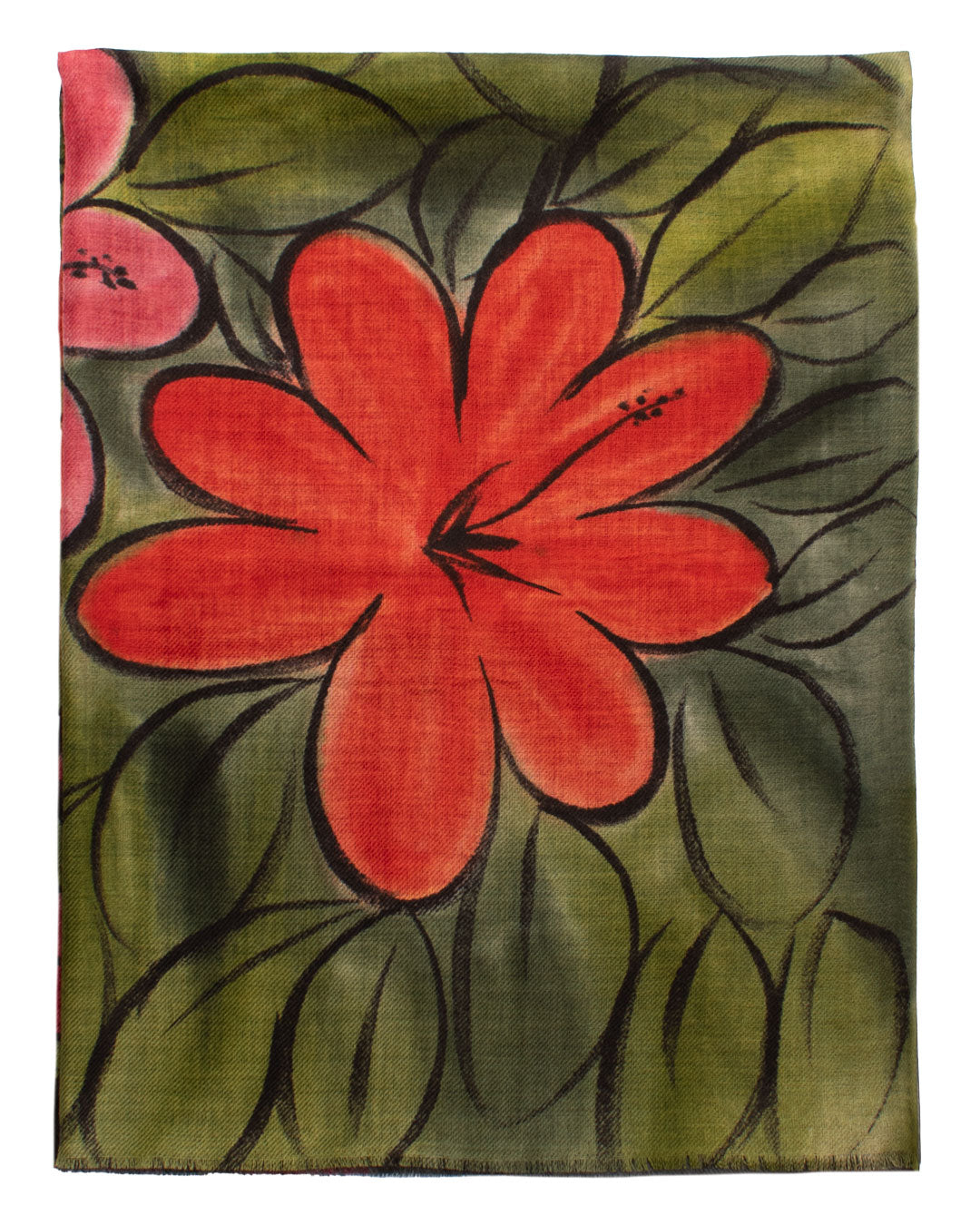 Sciarpa-Pashmina-di-Cashmere-Verde-Fantasia-Rosa-Arancione-Nera- SC22
Intera