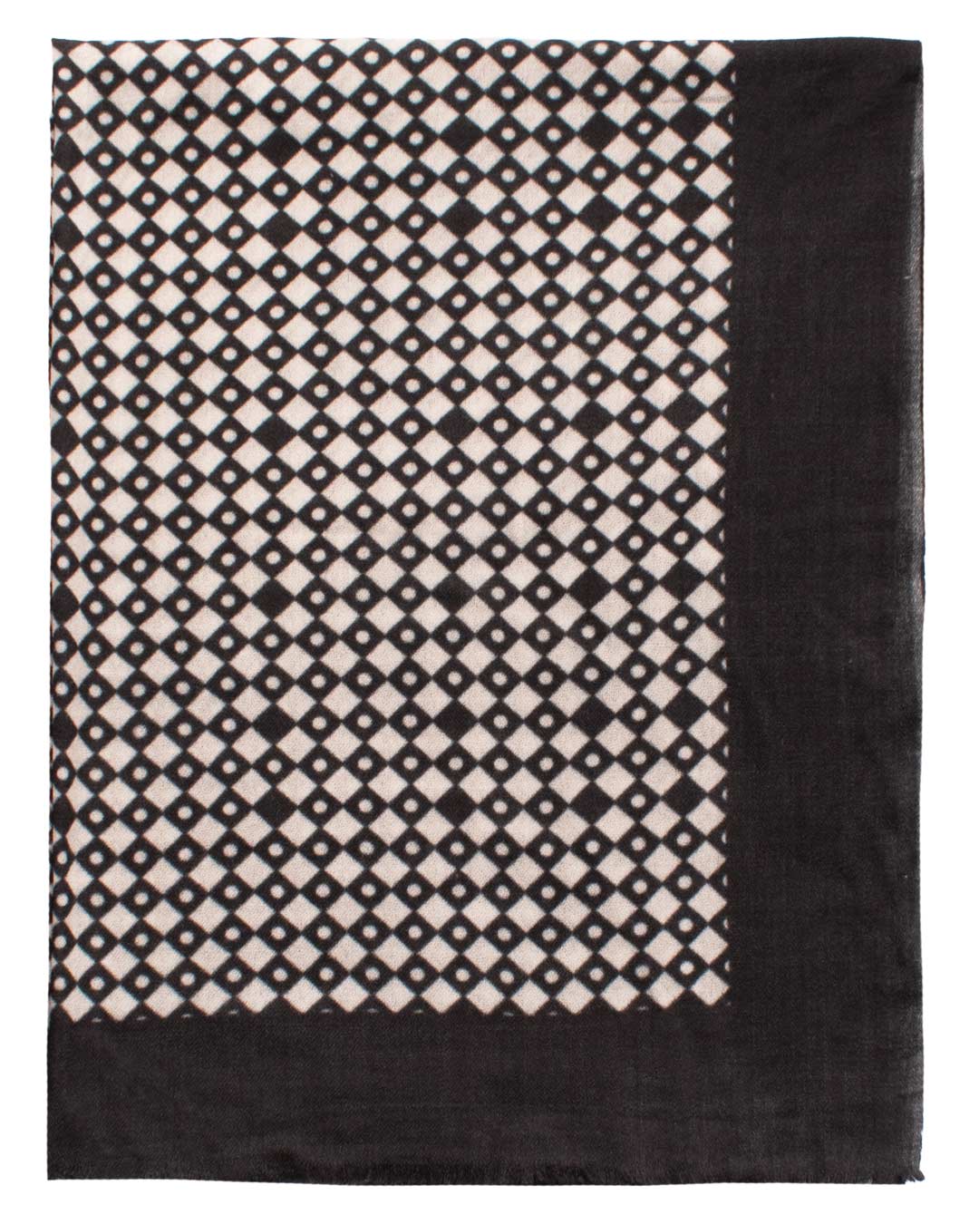 Sciarpa Pashmina di Cashmere Vintage Fantasia Nera Bianca SC38 Graffeo Cravatte Made in Italy Intera