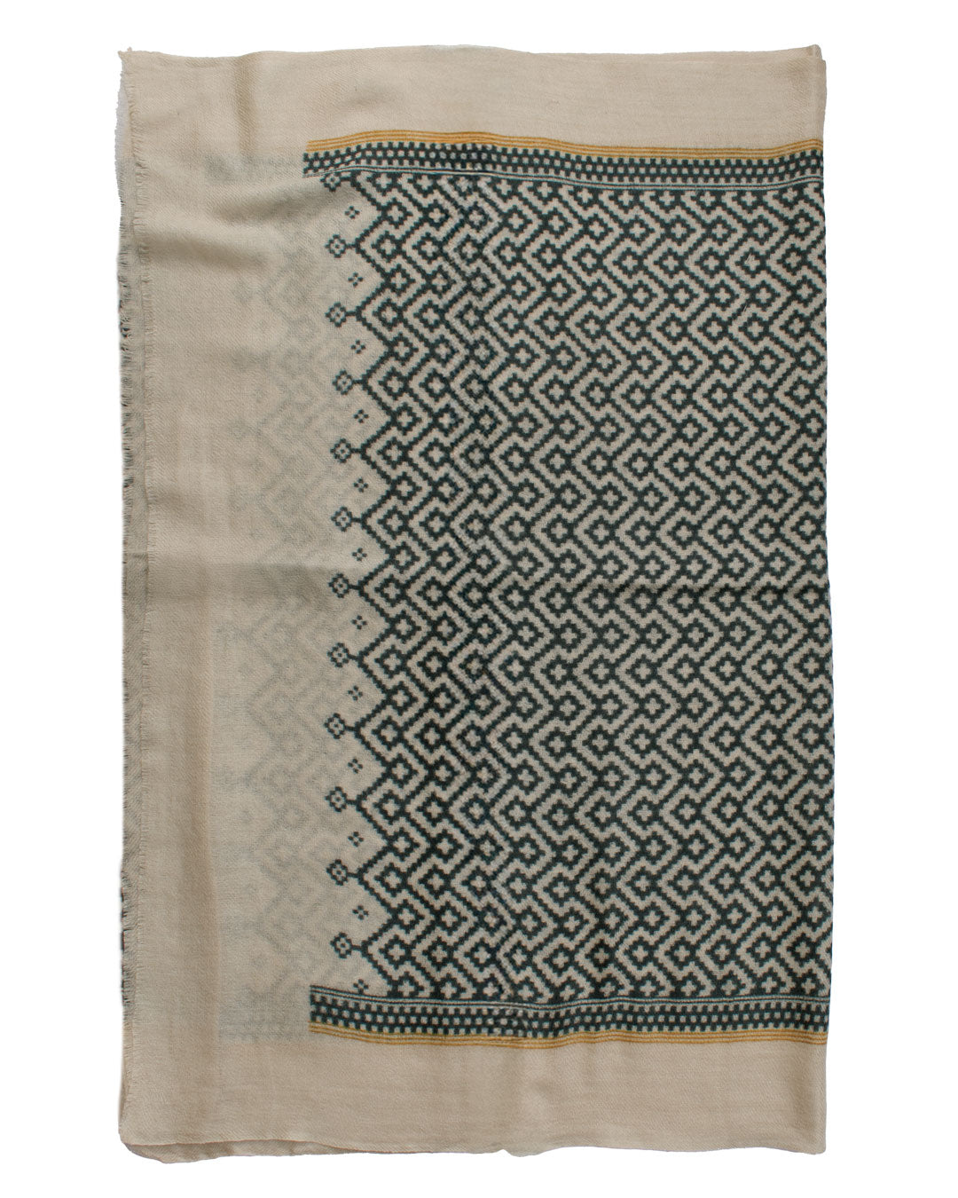 Sciarpa Pashmina di Lana Color Corda Fantasia Blu Giallo Ocra SC78 Made in Italy Graffeo Cravatte Intera