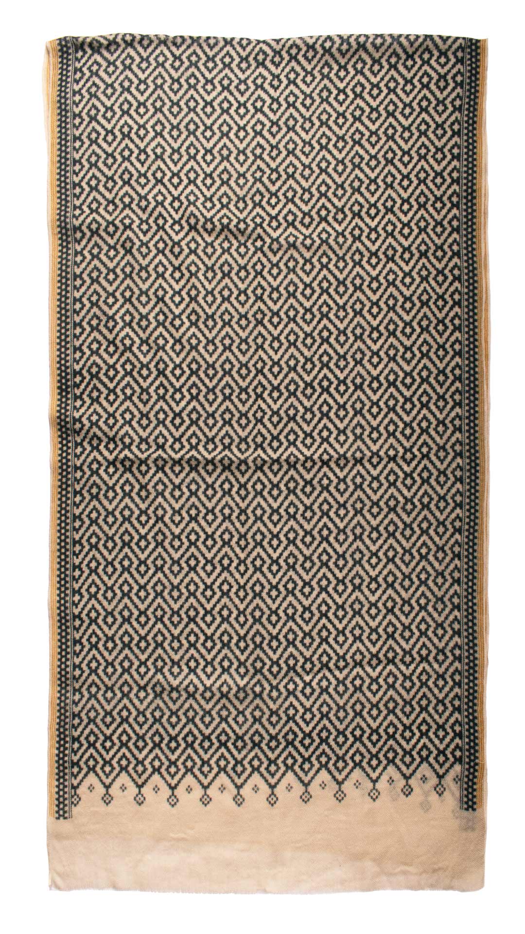 Sciarpa Pashmina di Lana Color Corda Fantasia Blu Giallo Ocra SC83 Made in Italy Graffeo Cravatte Intera