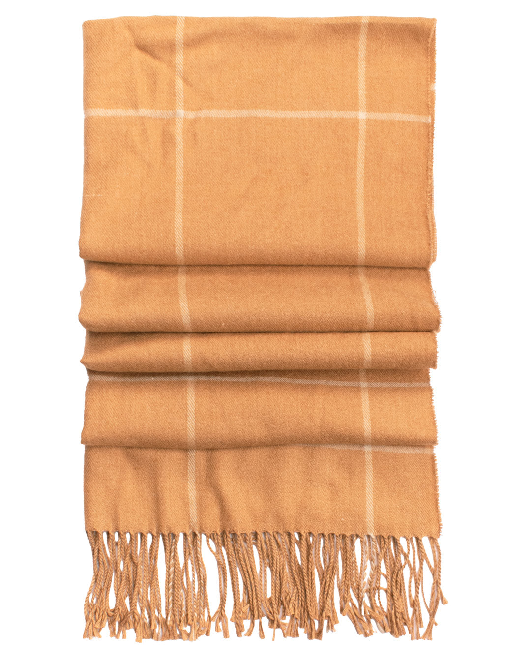 Sciarpa Pashmina di Lana Senape a Quadri Beige SC84 Made in Italy Graffeo Cravatte Tessuto