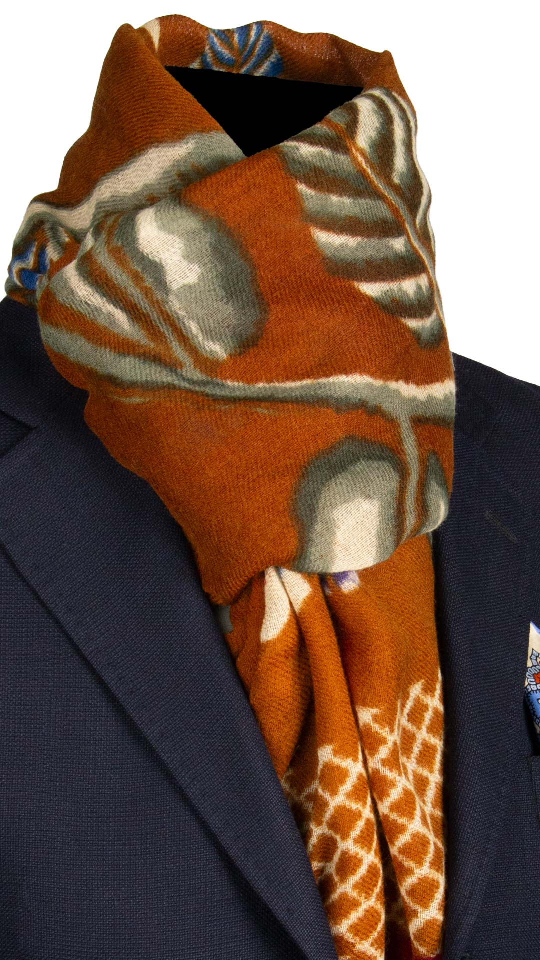 Sciarpa-Pashmina-in-Lana-Cashmere-Marrone-Chiaro-Fantasia-Multicolor- SC27