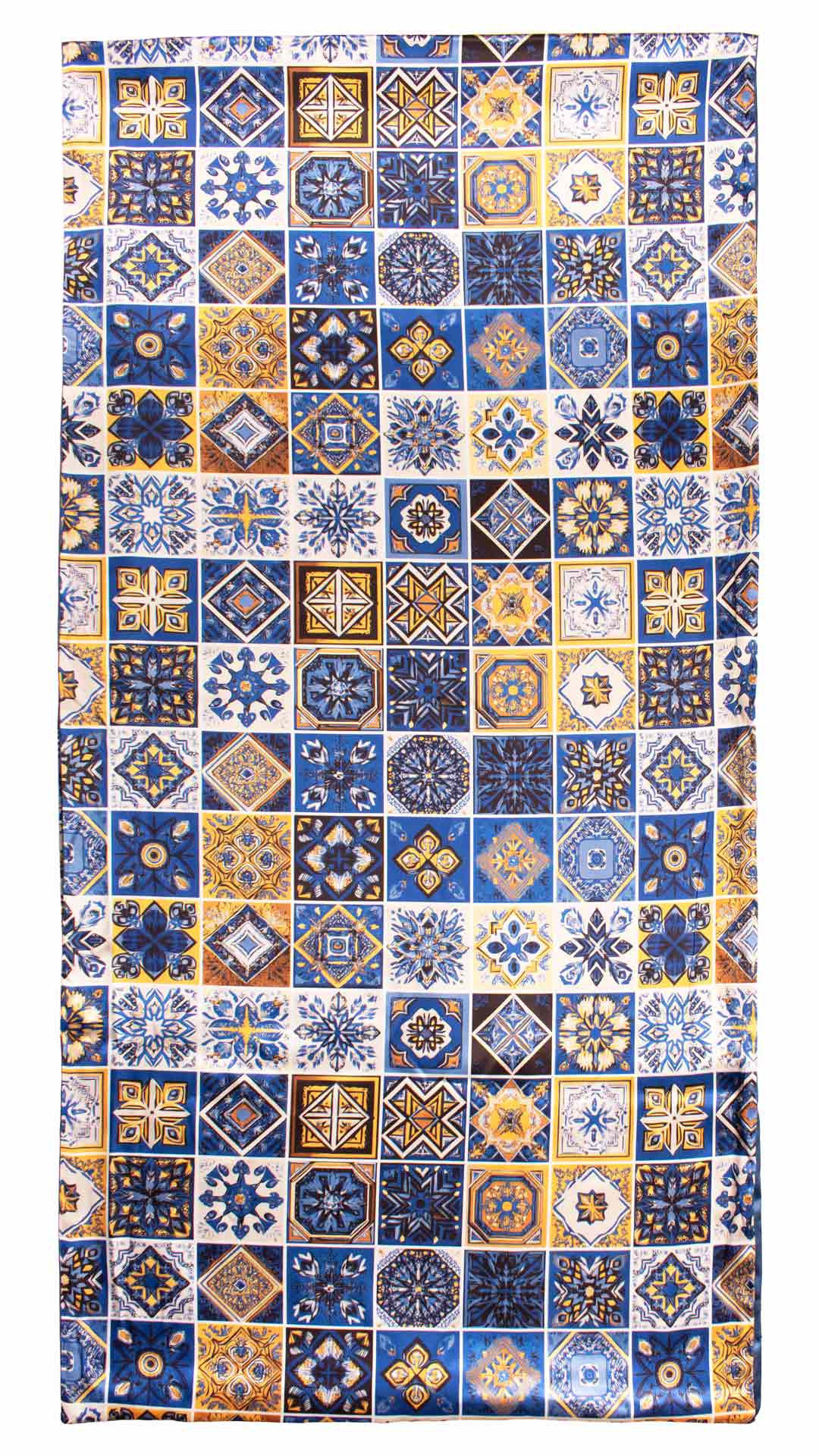 Sciarpa Siciliana Stampa di Raso con Maioliche Multicolor S13 Made in Italy Graffeo Cravatte Intera
