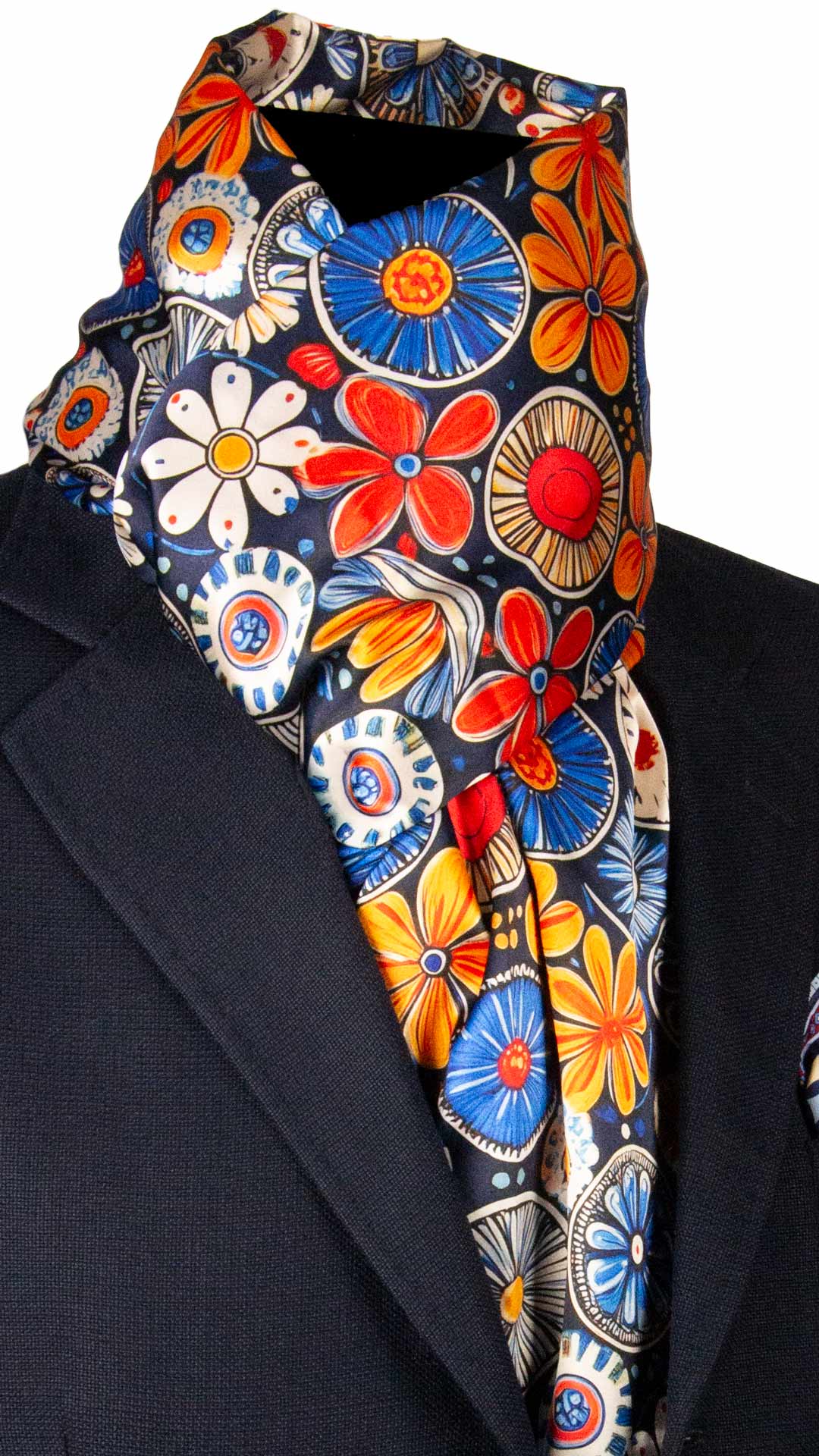 Sciarpa Siciliana Stampa di Raso con Maioliche Multicolor S16 Made in Italy Graffeo Cravatte