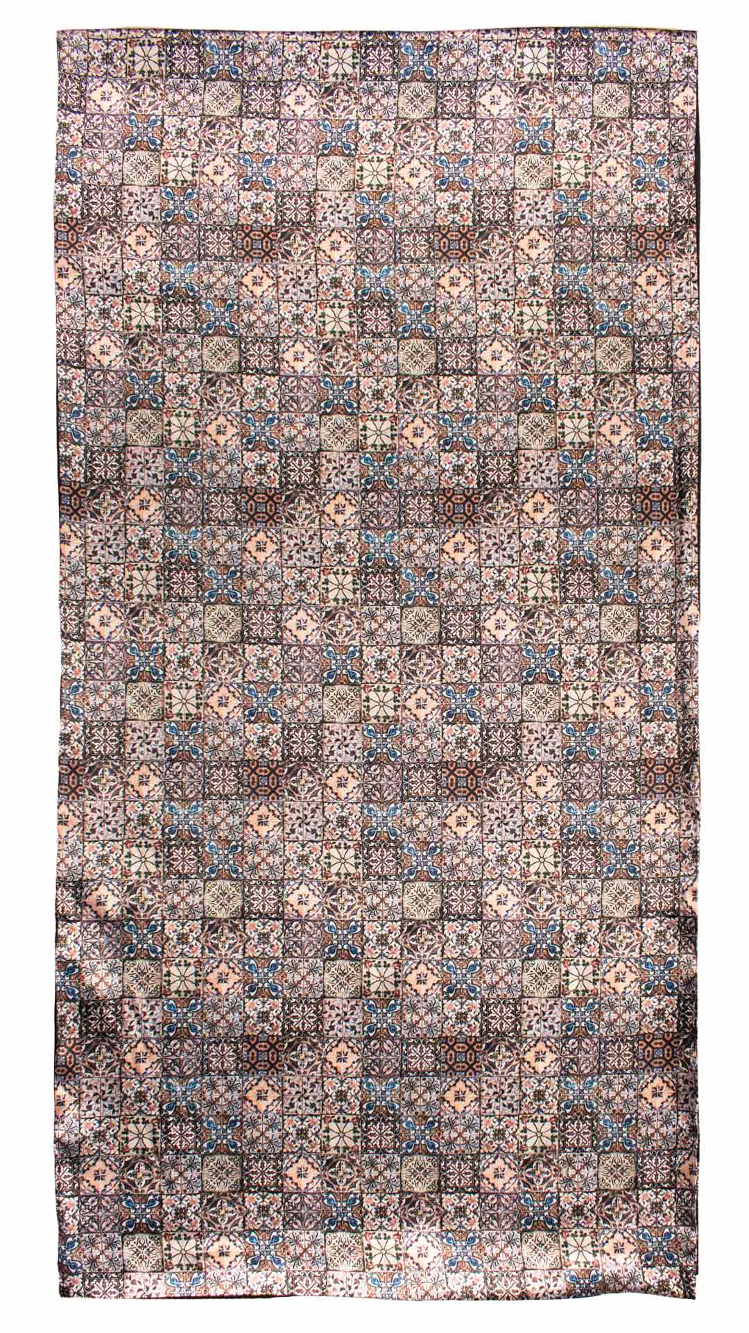 Sciarpa Siciliana Stampa di Raso con Maioliche Multicolor S4 Made In Italy Graffeo Cravatte Intera