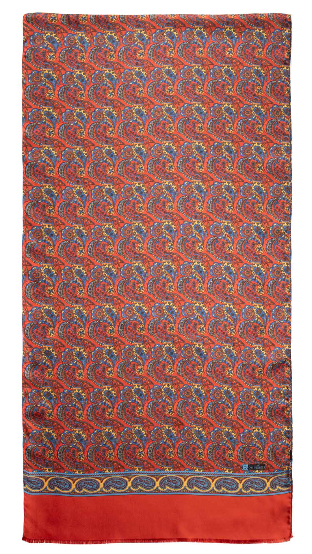 Sciarpa-ad-una-Foglia-di-Seta-Arancione-Paisley-Multicolor-SF35
Intera
