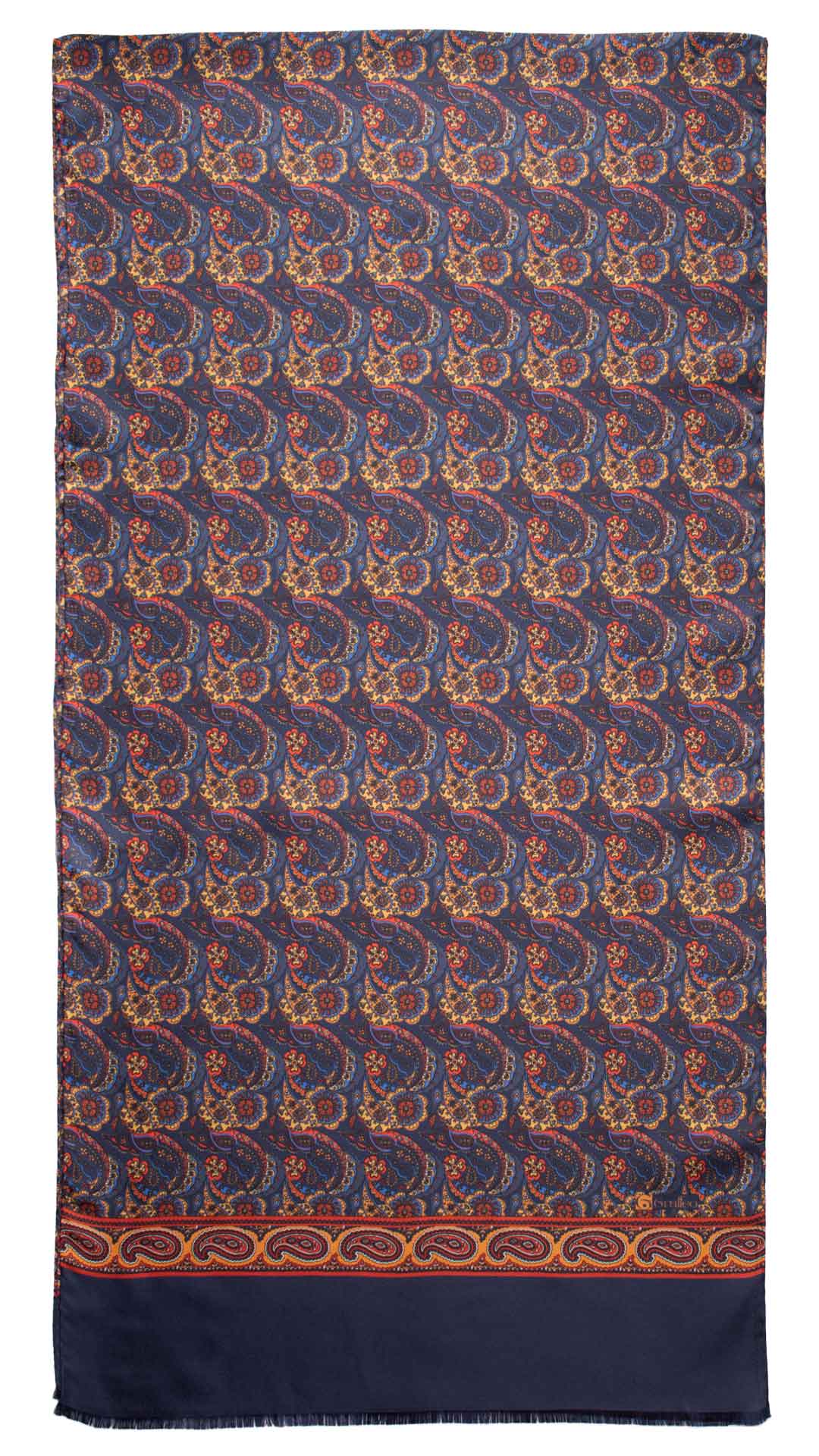 Sciarpa-ad-una-Foglia-di-Seta-Blu-Paisley-Multicolor-SF33
Intera