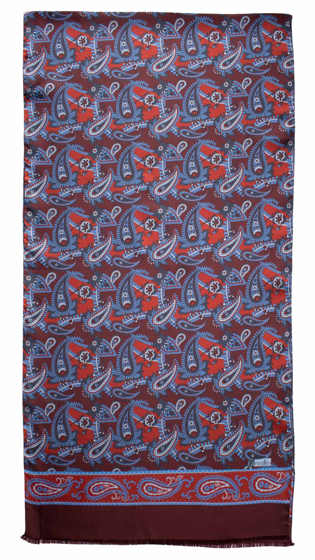 Sciarpa-ad-una-Foglia-di-Seta-Bordeaux-Paisley-Celeste-Avio-Rosso-SF31
Intera