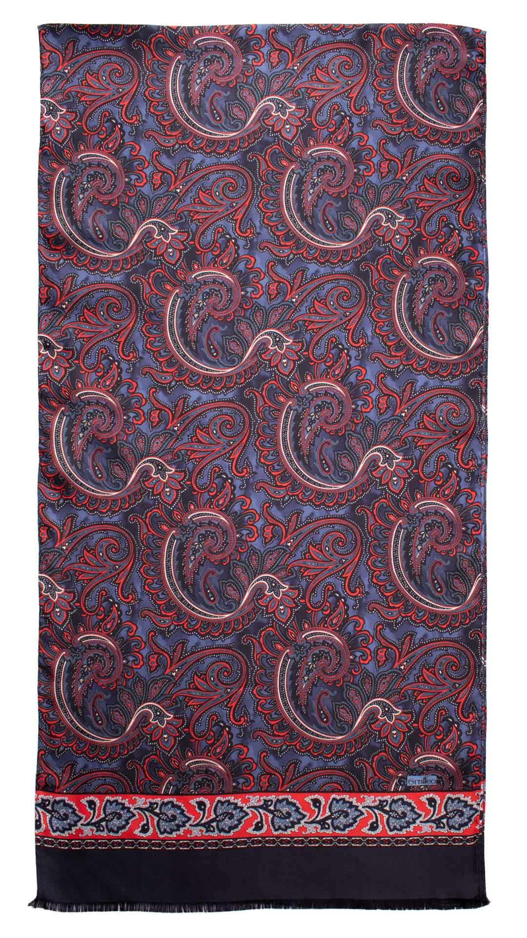 Sciarpa-ad-una-Foglia-di-Seta-Blu-Avio-Paisley-Rosso-Bianco-SF28
Intera