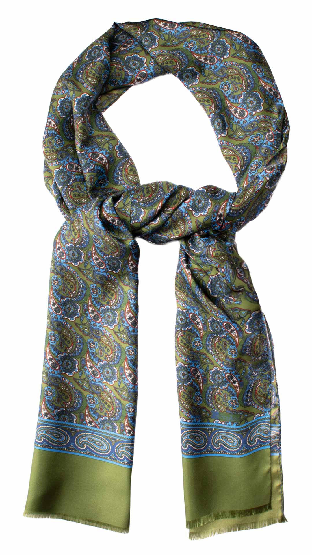 Sciarpa-ad-una-Foglia-di-Seta-Verde-Paisley-Celeste-Bianco-Arancione-SF37
Anello