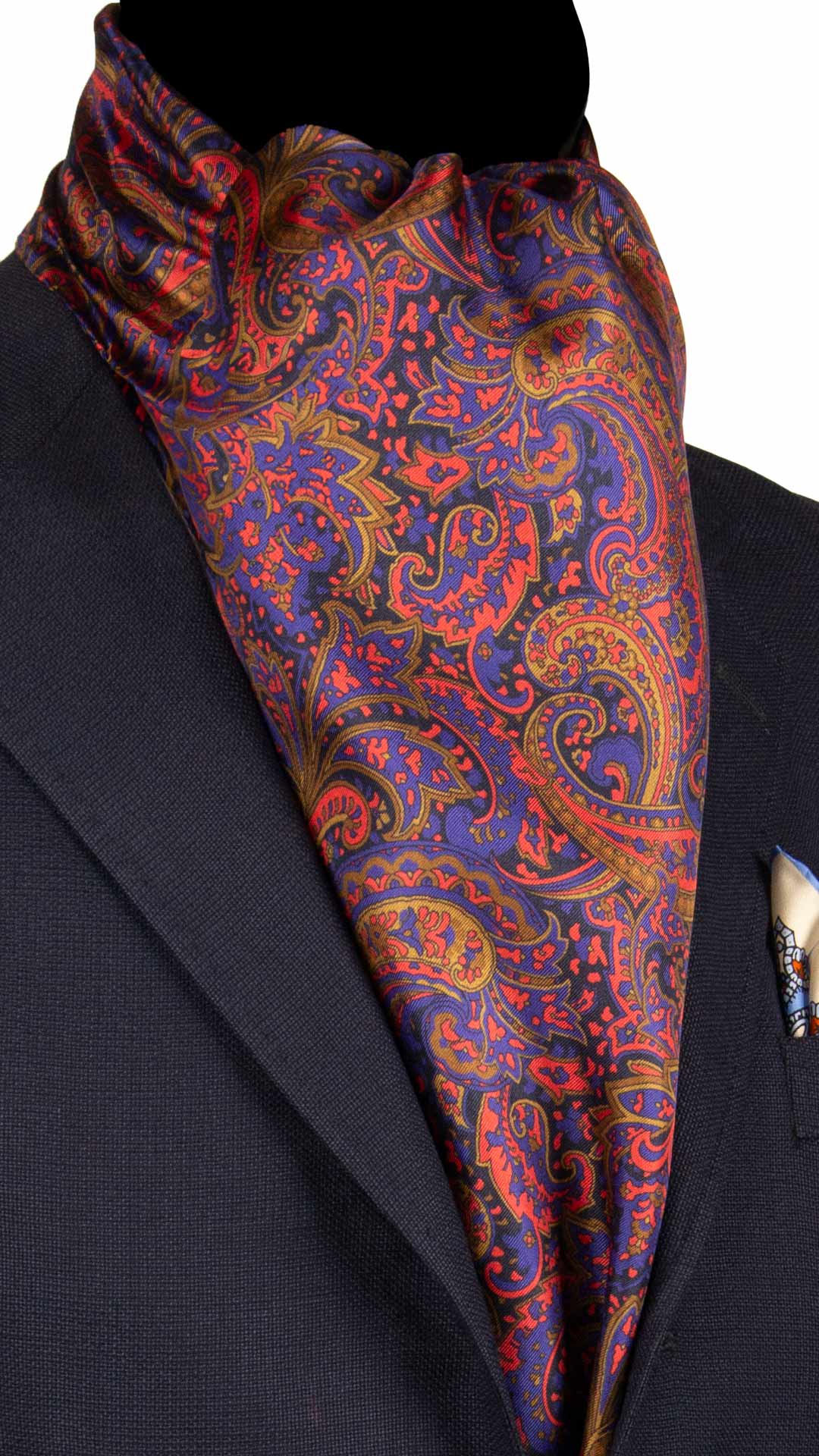 Sciarpa-ad-una-Foglia-di-Seta-Viola-Paisley-Arancione-Marrone-Blu-SF49