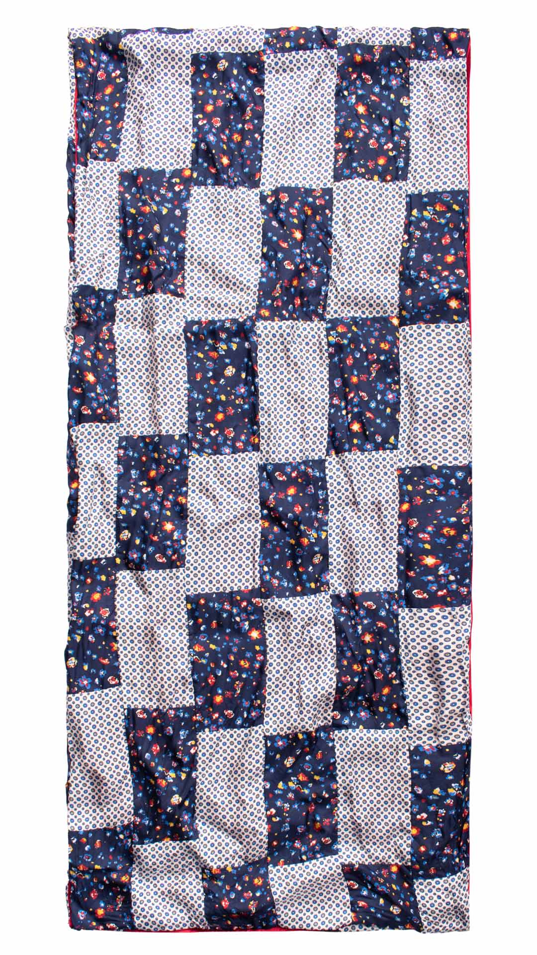 Sciarpa-di-Seta-Blu-Bianca-Vintage-Patchwork-Fantasia-Multicolor- S653
Intera