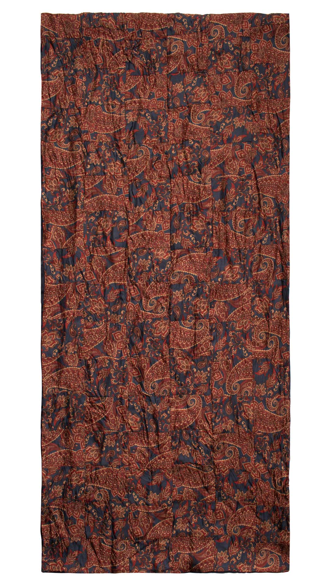 Sciarpa di Seta Blu Bordeaux Micro Mosaico Vintage Patchwork Paisley Multicolor S751 Made in Italy Graffeo Cravatte Intera