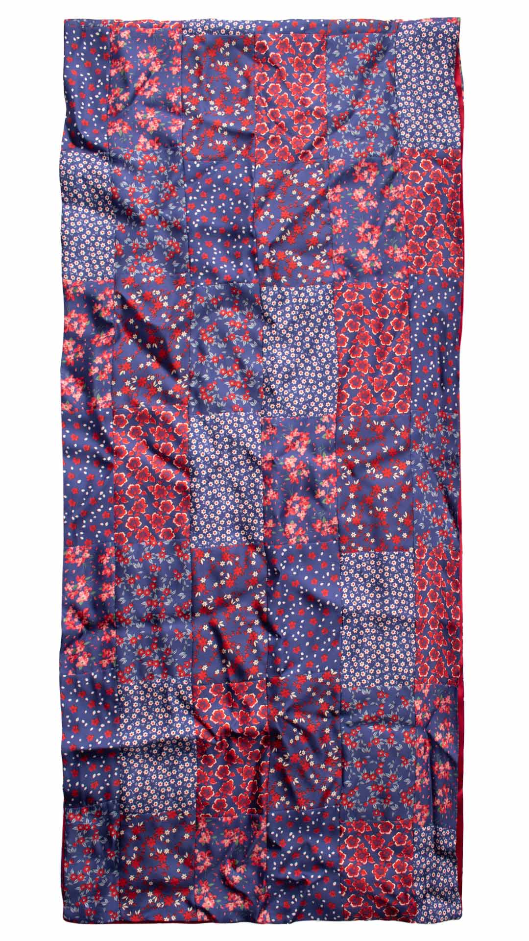 Sciarpa di Seta Bluette Patchwork a Fantasia Floreale Multicolor Made in Italy Graffeo Cravatte