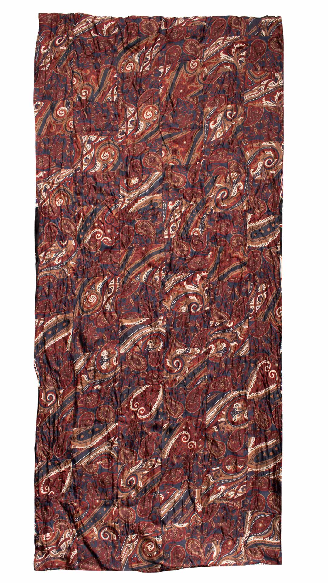 Sciarpa di Seta Bordeaux Blu Marrone Micro Mosaico Vintage Patchwork Paisley Multicolor S703 Made in Italy Graffeo Cravatte Intera