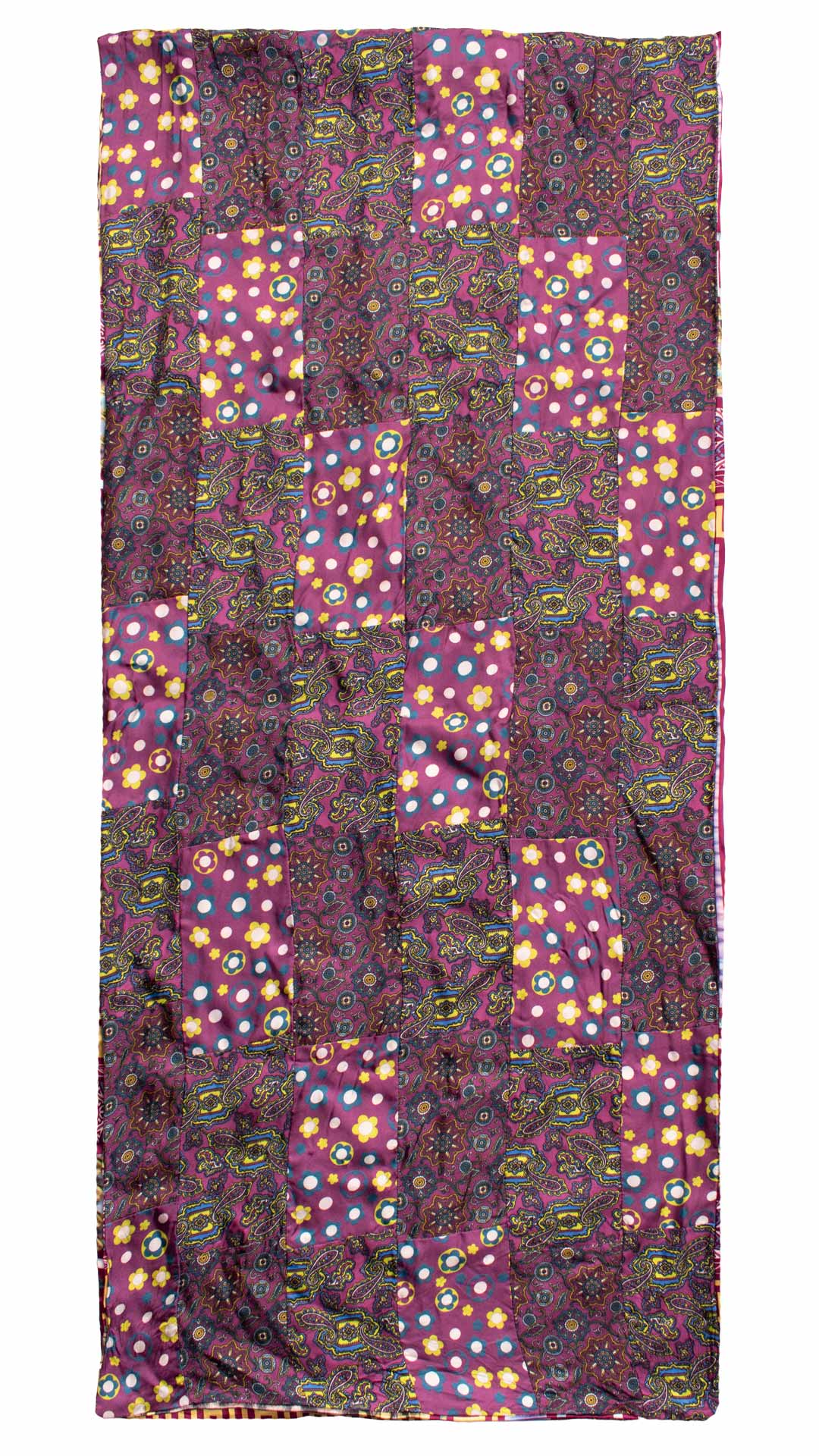 Sciarpa-di-Seta-Borgogna-Vintage-Patchwork-Fantasia-Multicolor- S661
Intera