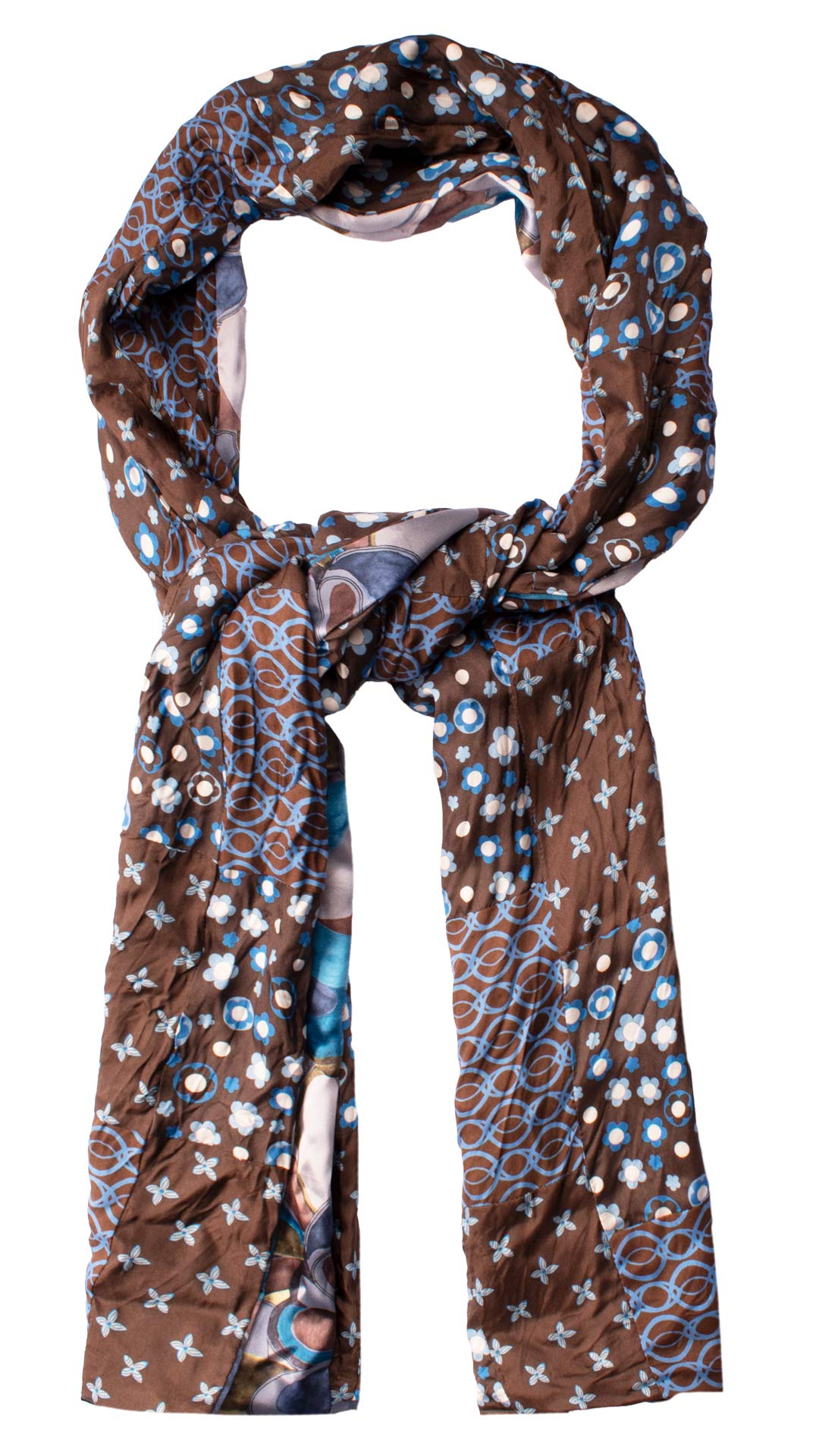 Sciarpa-di-Seta-Marrone-Vintage-Patchwork-Fantasia-Celeste-Bianca- S642
Anello