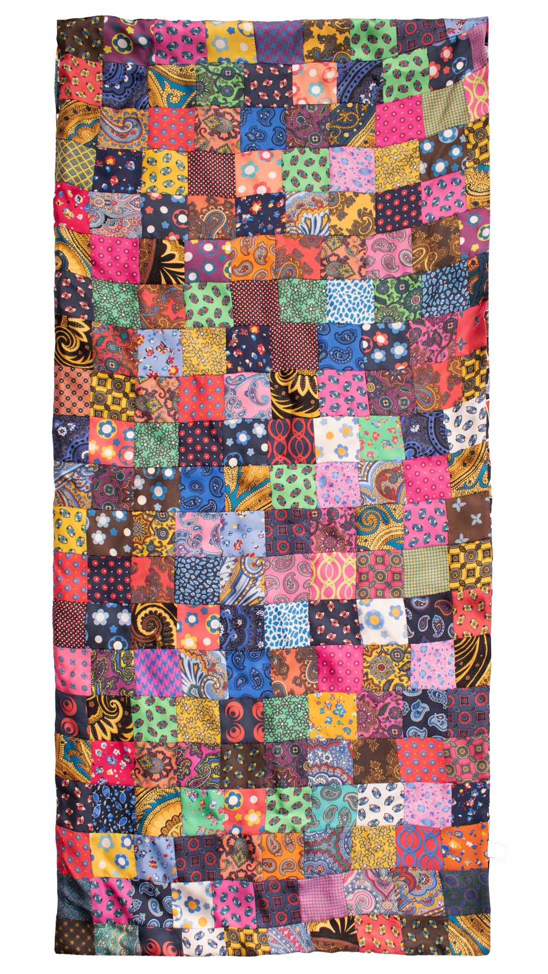 Sciarpa di Seta Micro Mosaico Vintage Patchwork Fantasia Multicolor S758 Made in Italy Graffeo Cravatte Intera