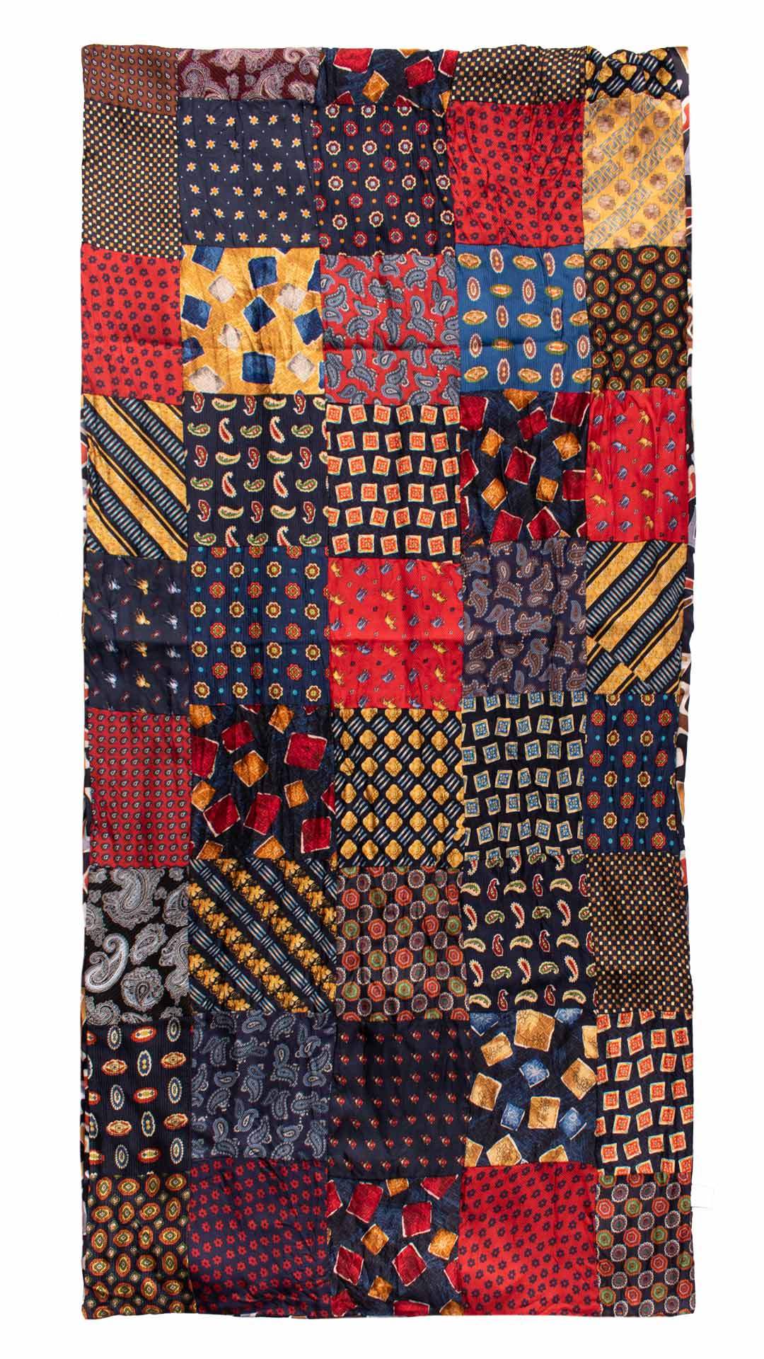 Sciarpa di Seta Vintage Patchwork Fantasia Multicolor S770 Made in Italy Graffeo Cravatte Intera