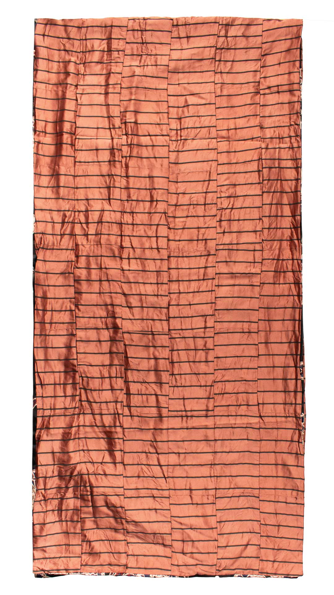 Sciarpa di Seta Rosa Antico Vintage Patchwork Fantasia Grigio Antracite S764 Made in Italy Graffeo Cravatte Intera