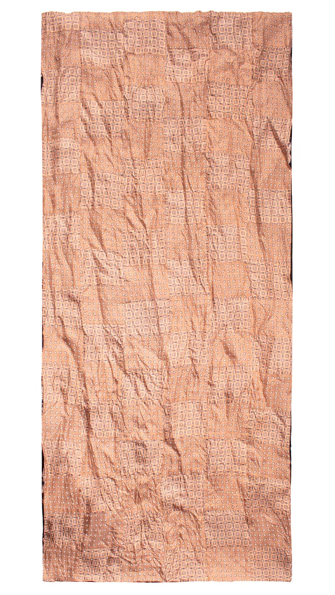 Sciarpa di Seta Rosa Salmone Micro Mosaico Vintage Patchwork Fantasia Bianco Grigio S732 Made in Italy Graffeo Cravatte Intera