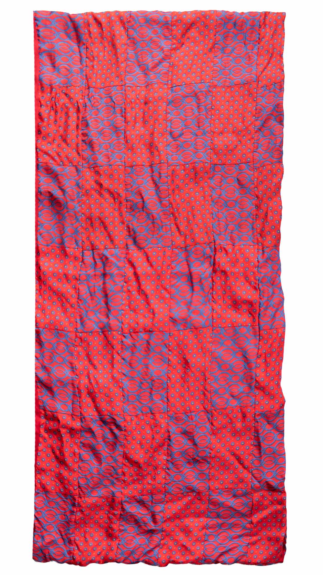 Sciarpa-di-Seta-Rossa-Vintage-Patchwork-Fantasia-Celeste-Giallo-S624
Intera