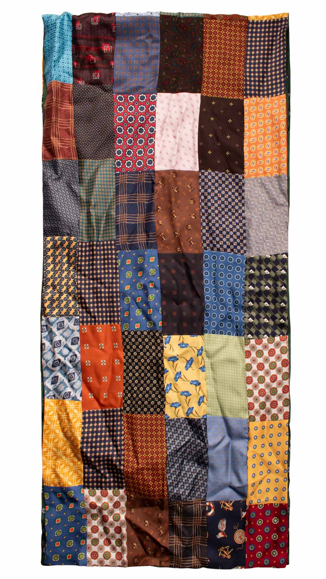 Sciarpa di Seta Vintage Patchwork Fantasia Multicolor Made in Italy Graffeo Cravatte Intera