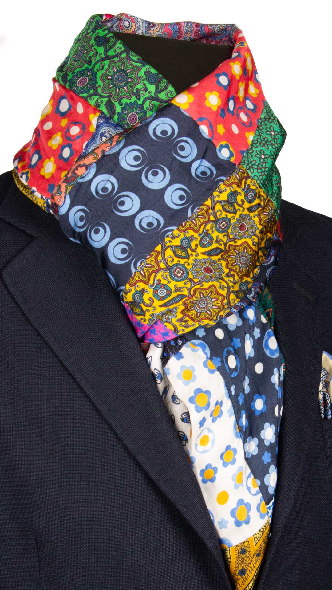 Sciarpa-di-Seta-Vintage-Patchwork-Fantasia-Multicolor-S623