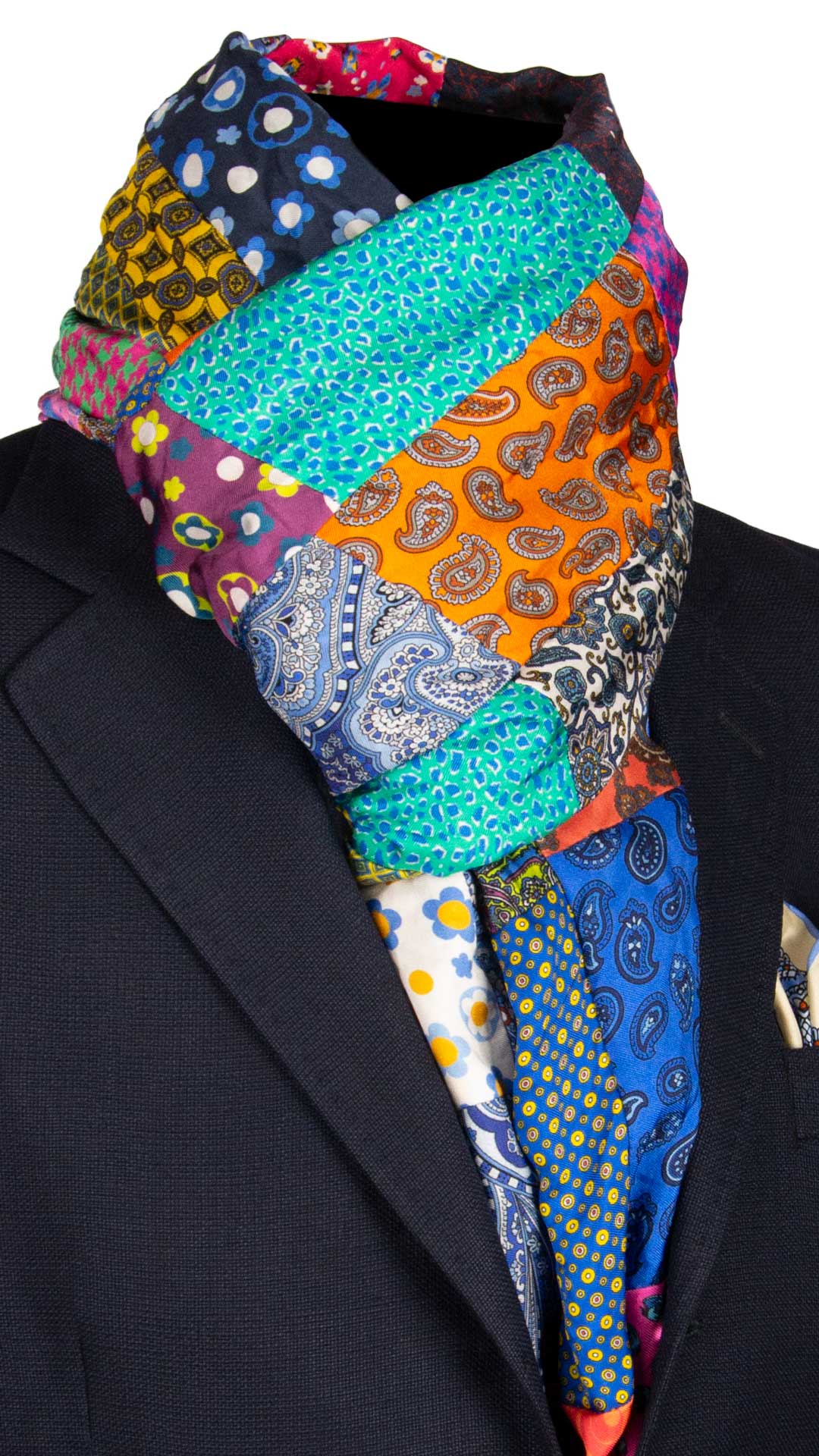 Sciarpa-di-Seta-Vintage-Patchwork-Fantasia-Multicolor-S630