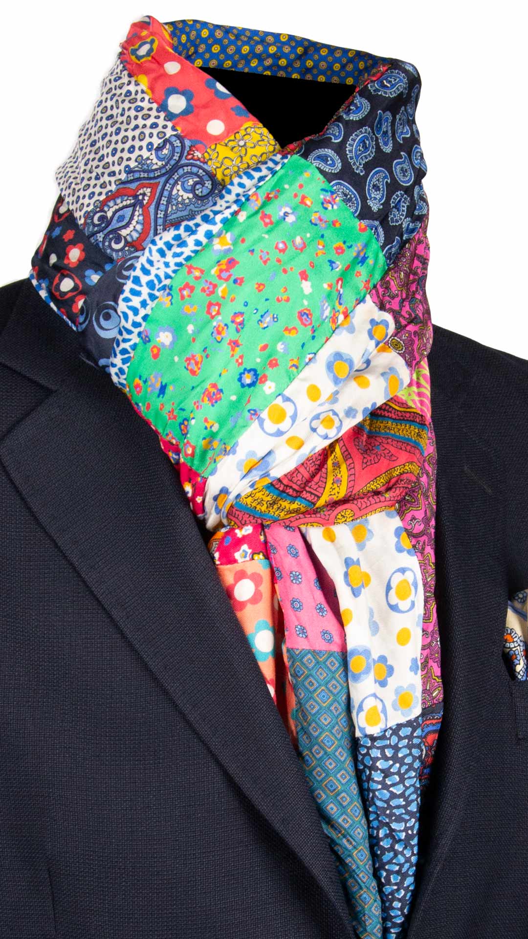 Sciarpa-di-Seta-Vintage-Patchwork-Fantasia-Multicolor- S643