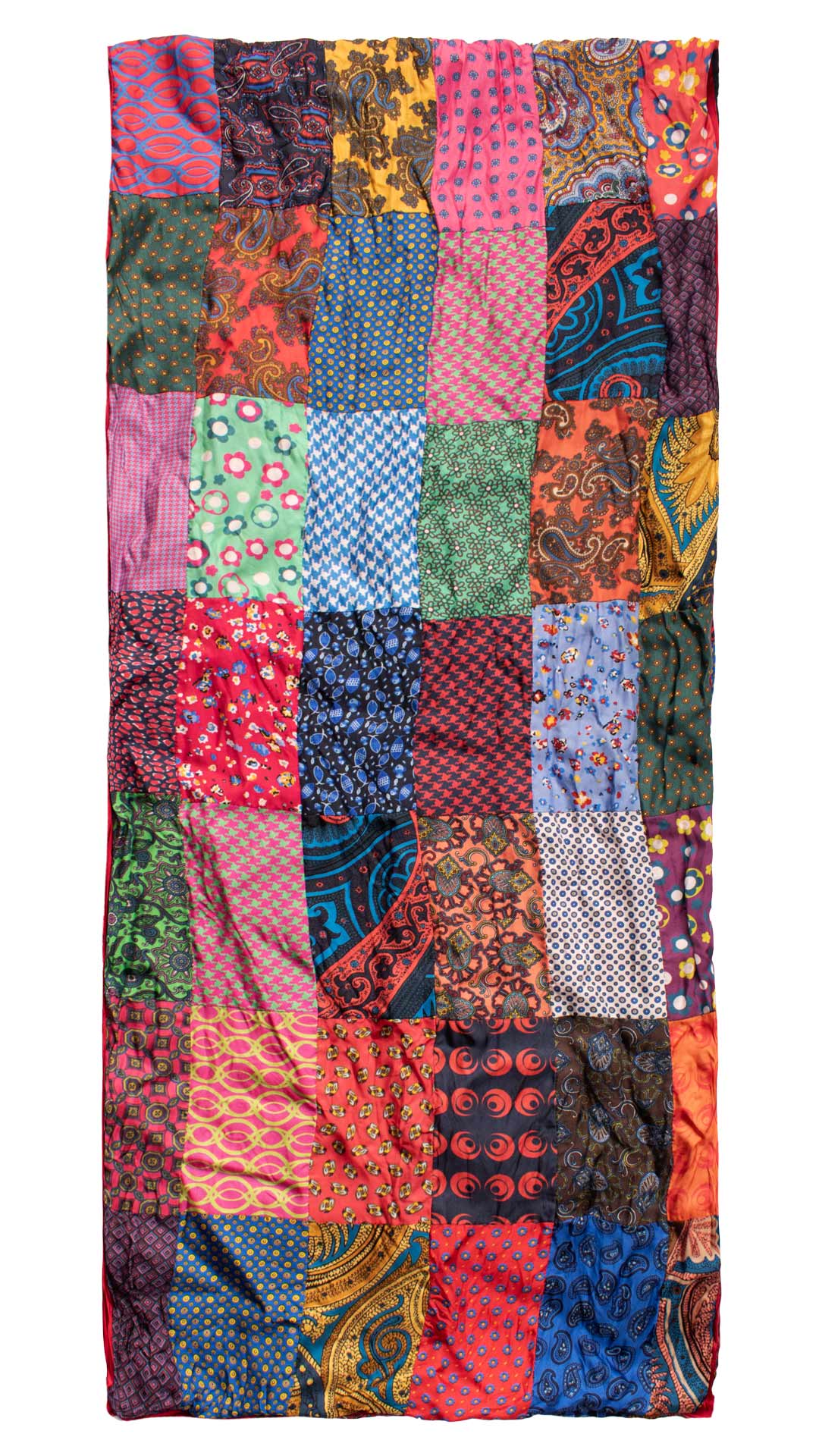 Sciarpa-di-Seta-Vintage-Patchwork-Fantasia-Multicolor- S649
Intera