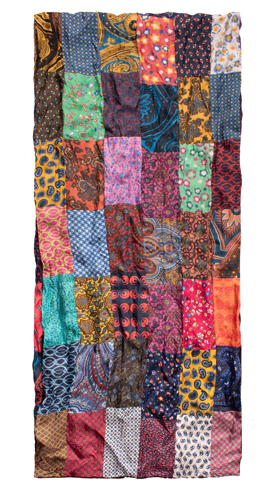 Sciarpa-di-Seta-Vintage-Patchwork-Fantasia-Multicolor- S655
Intera