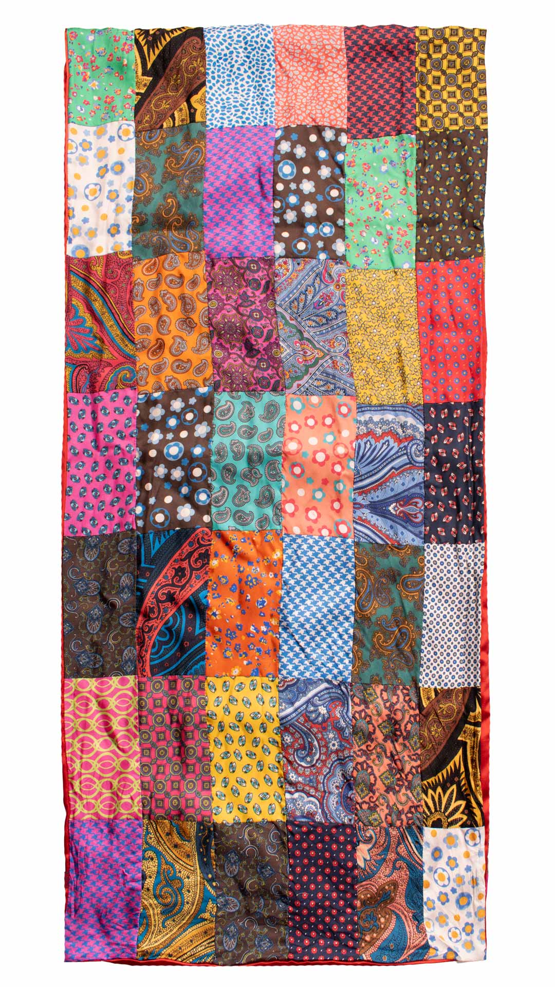 Sciarpa-di-Seta-Vintage-Patchwork-Fantasia-Multicolor- S665
Intera